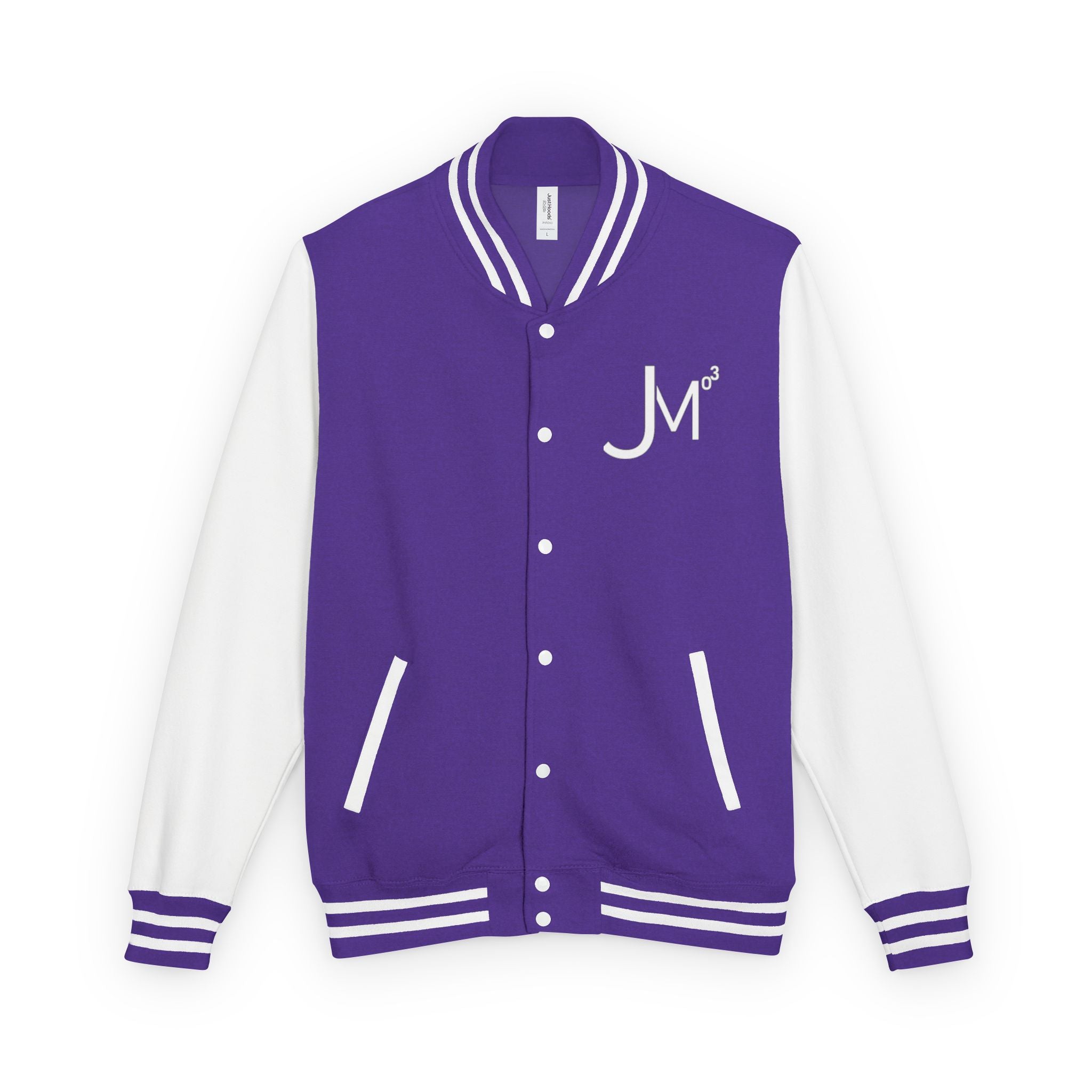 Classic Red & White Letterman Jacket - 'JM' Varsity Style