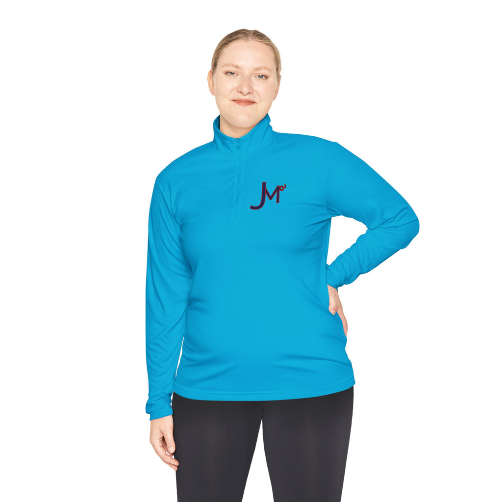 Quarter-Zip Pullover with Maroon 'Jr' Monogram – Casual Athletic Pullover