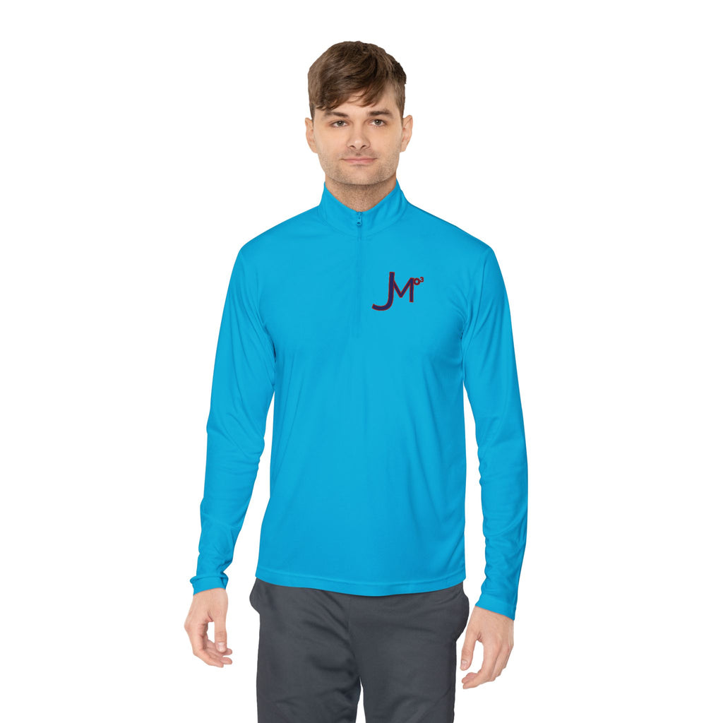 Quarter-Zip Pullover with Maroon 'Jr' Monogram – Casual Athletic Pullover