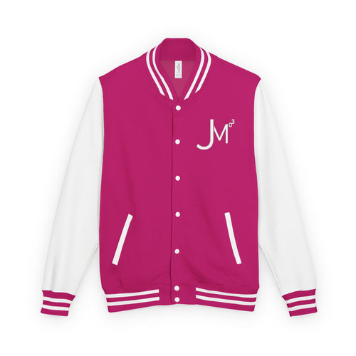 Classic Red & White Letterman Jacket - 'JM' Varsity Style