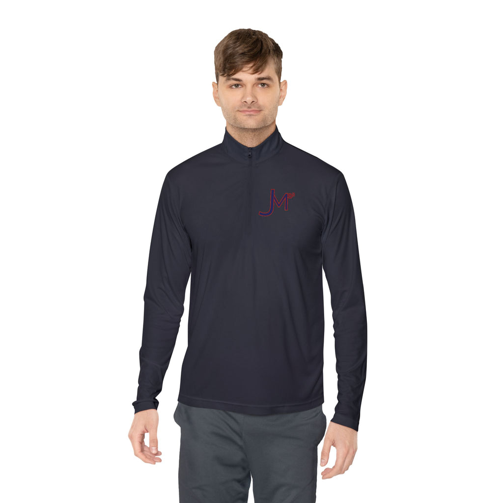 Quarter-Zip Pullover with Maroon 'Jr' Monogram – Casual Athletic Pullover