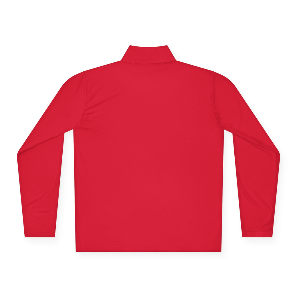Quarter-Zip Pullover with Maroon 'Jr' Monogram – Casual Athletic Pullover