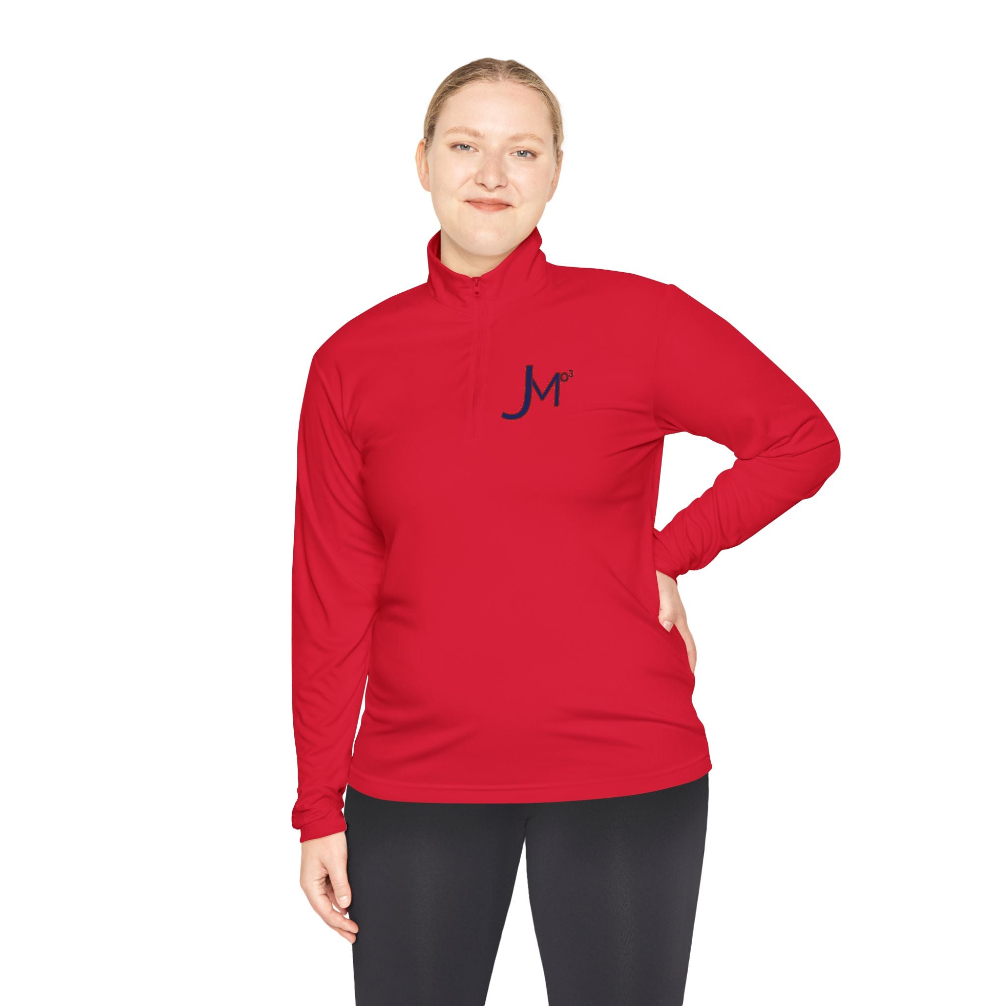 Quarter-Zip Pullover with Maroon 'Jr' Monogram – Casual Athletic Pullover