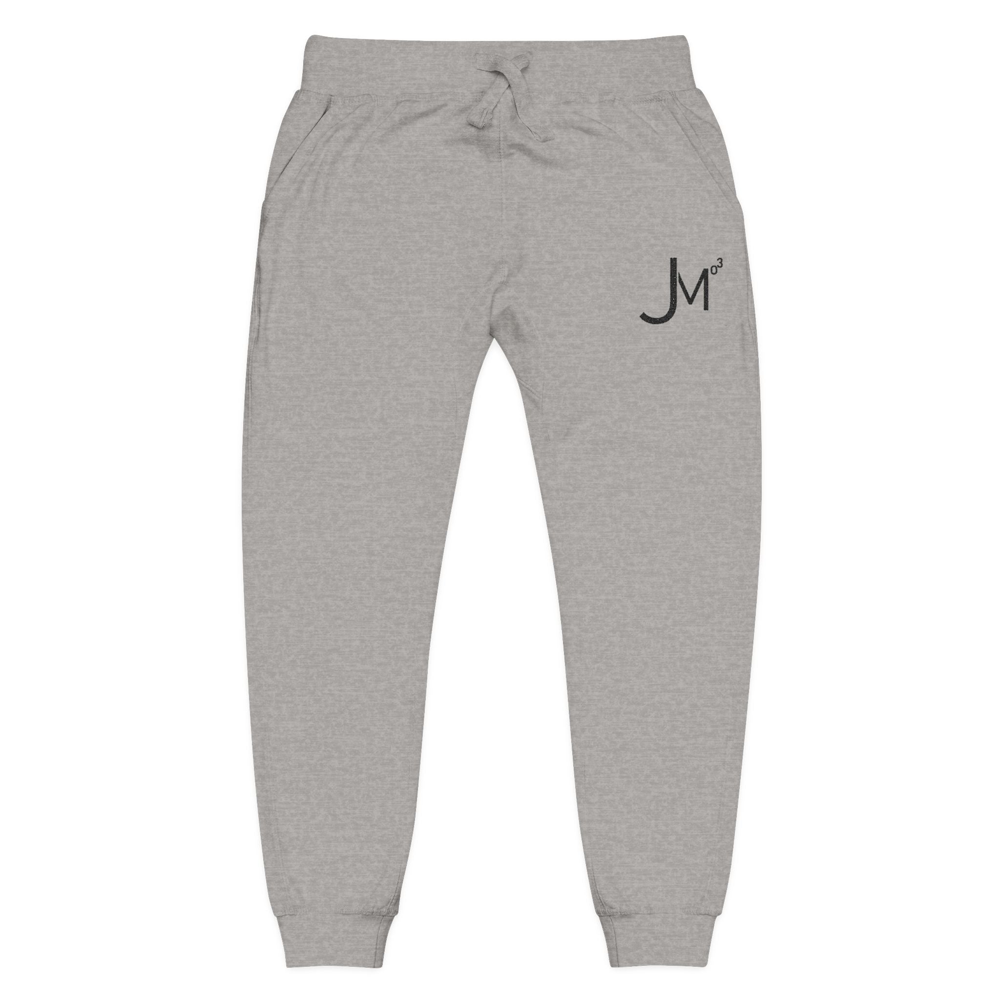Embroidered 'M' Fleece Sweatpants – Cozy White Joggers