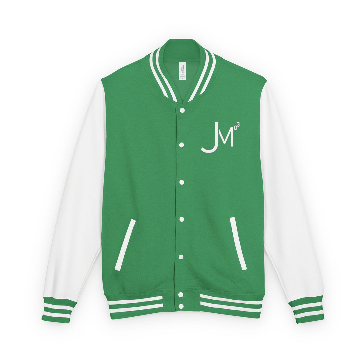 Classic Red & White Letterman Jacket - 'JM' Varsity Style