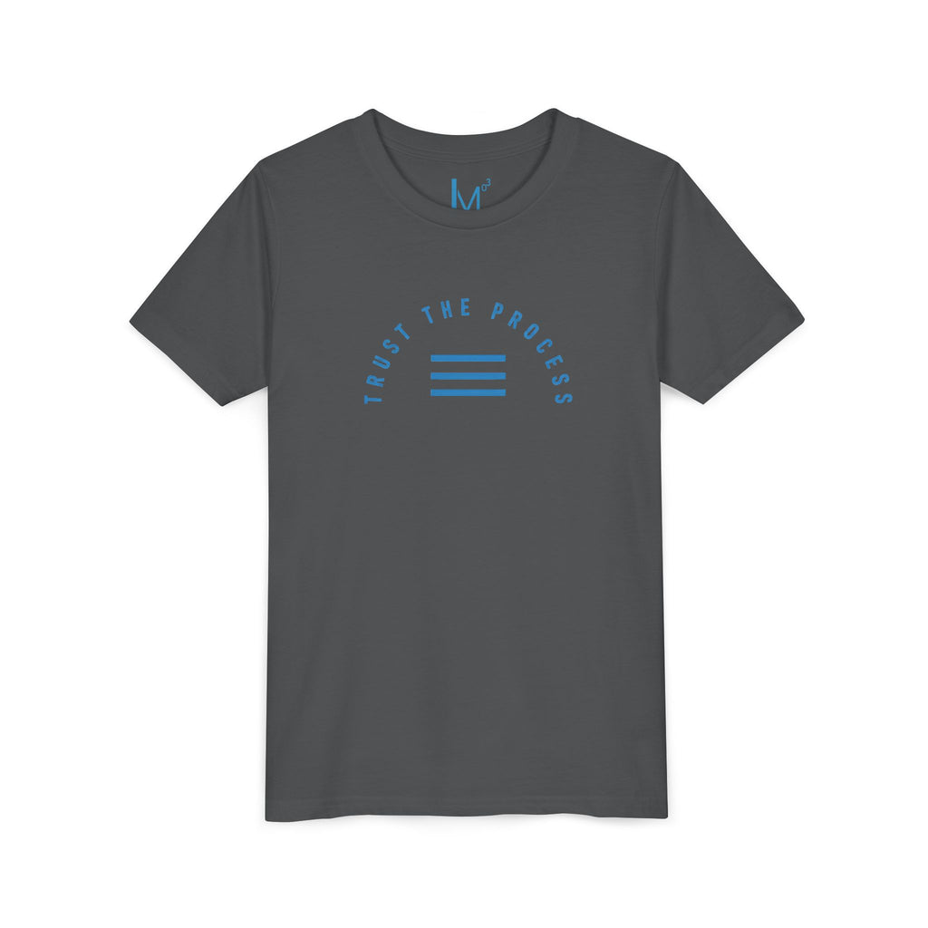 Youth Tee - "Trust the Process" Minimalist Blue Motivational Shirt