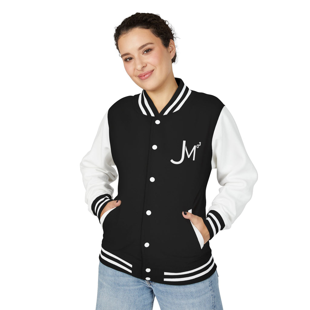 Classic Red & White Letterman Jacket - 'JM' Varsity Style