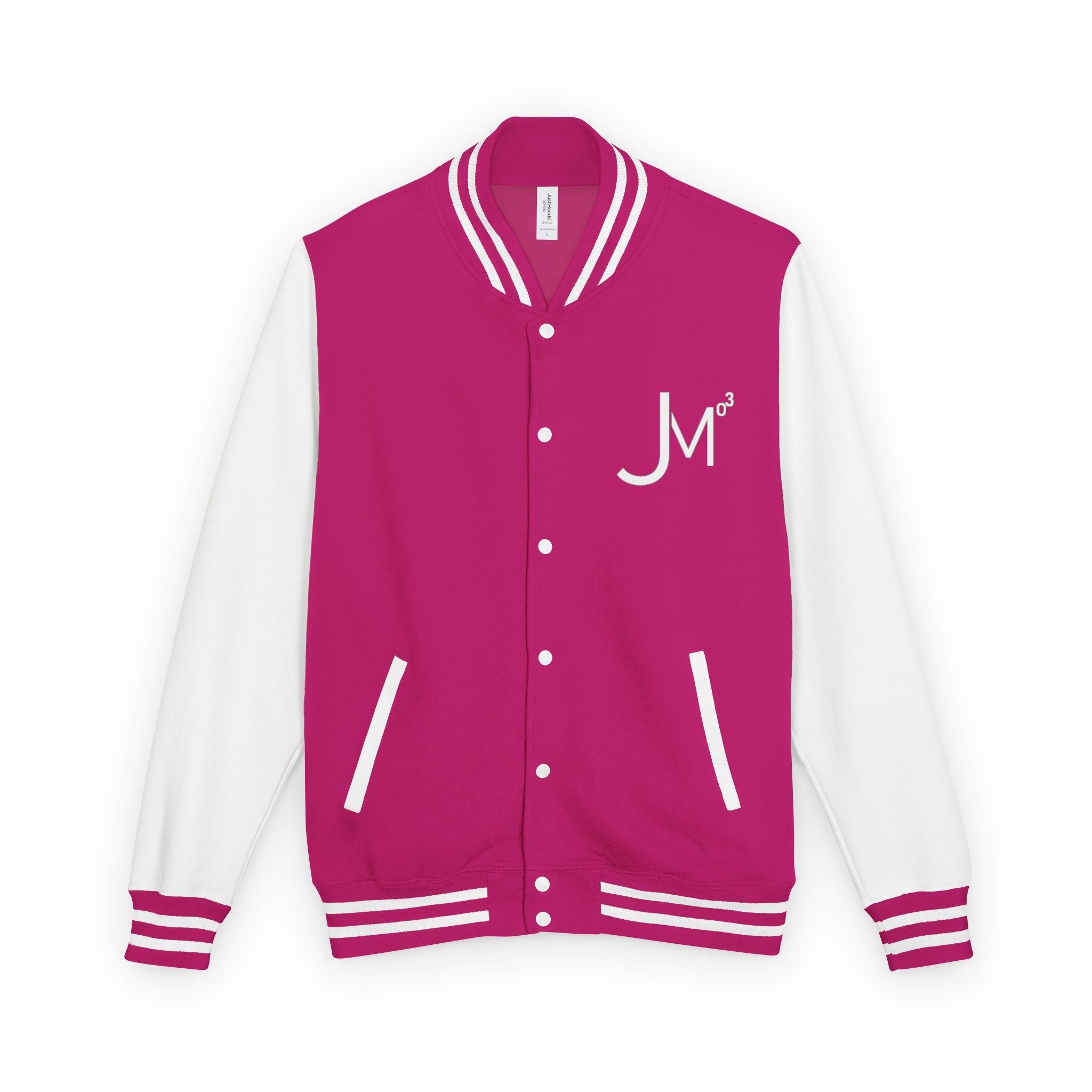 Classic Red & White Letterman Jacket - 'JM' Varsity Style