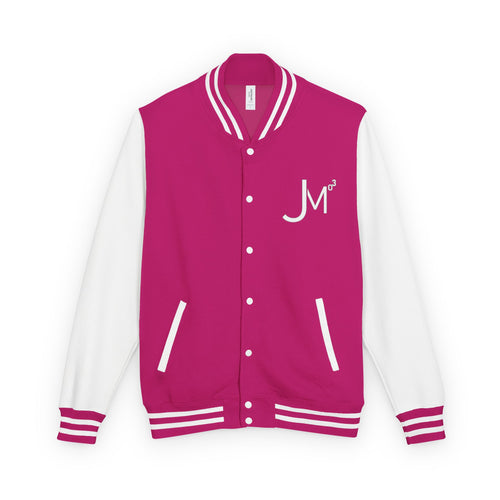 Classic Red & White Letterman Jacket - 'JM' Varsity Style