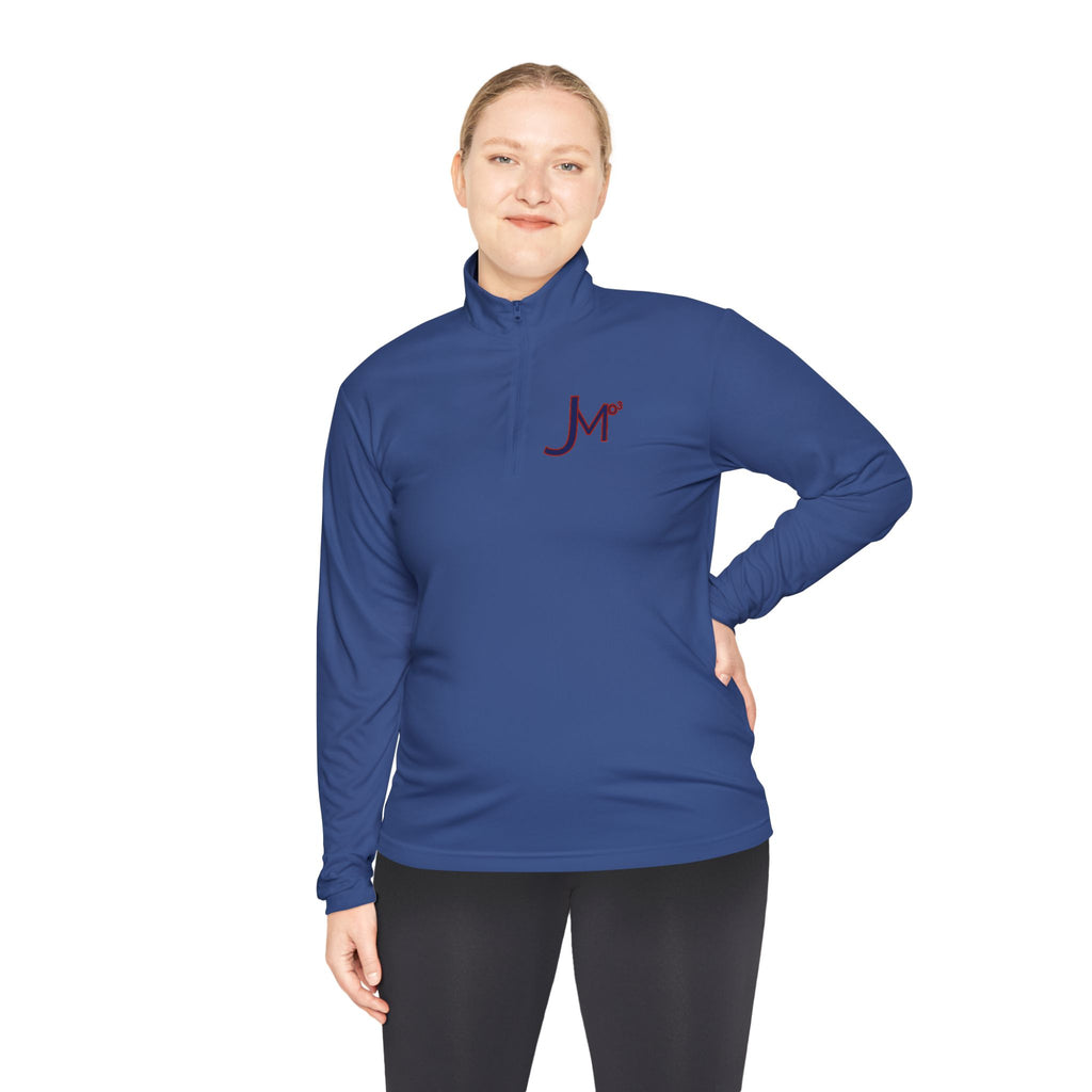 Quarter-Zip Pullover with Maroon 'Jr' Monogram – Casual Athletic Pullover