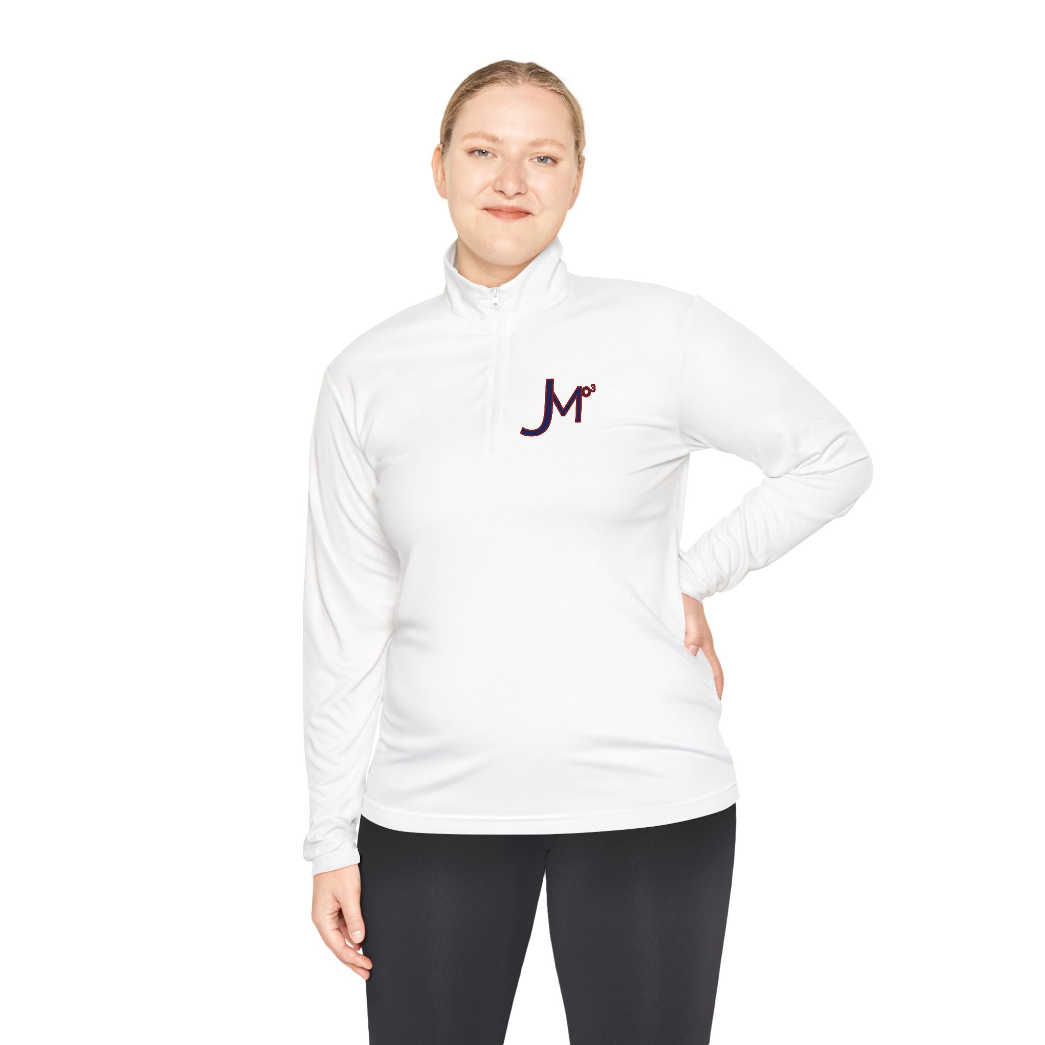 Quarter-Zip Pullover with Maroon 'Jr' Monogram – Casual Athletic Pullover