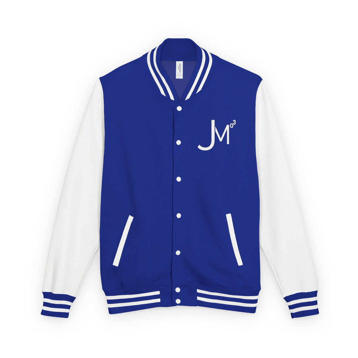 Classic Red & White Letterman Jacket - 'JM' Varsity Style