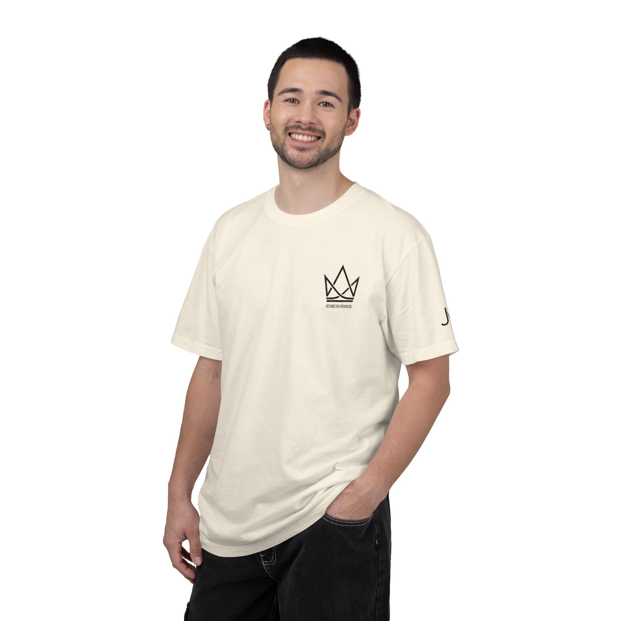 Crowned Sketch Pocket T-Shirt — Minimalist King Crown Graphic