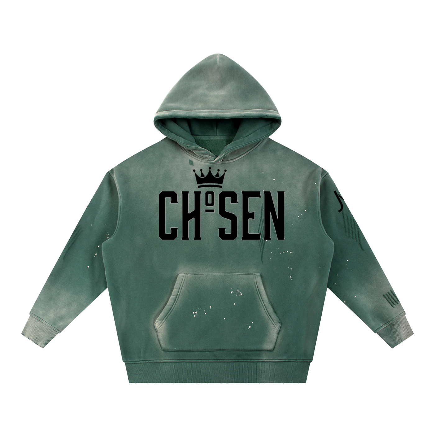 Vintage Washed Frayed Fleece Hoodie
