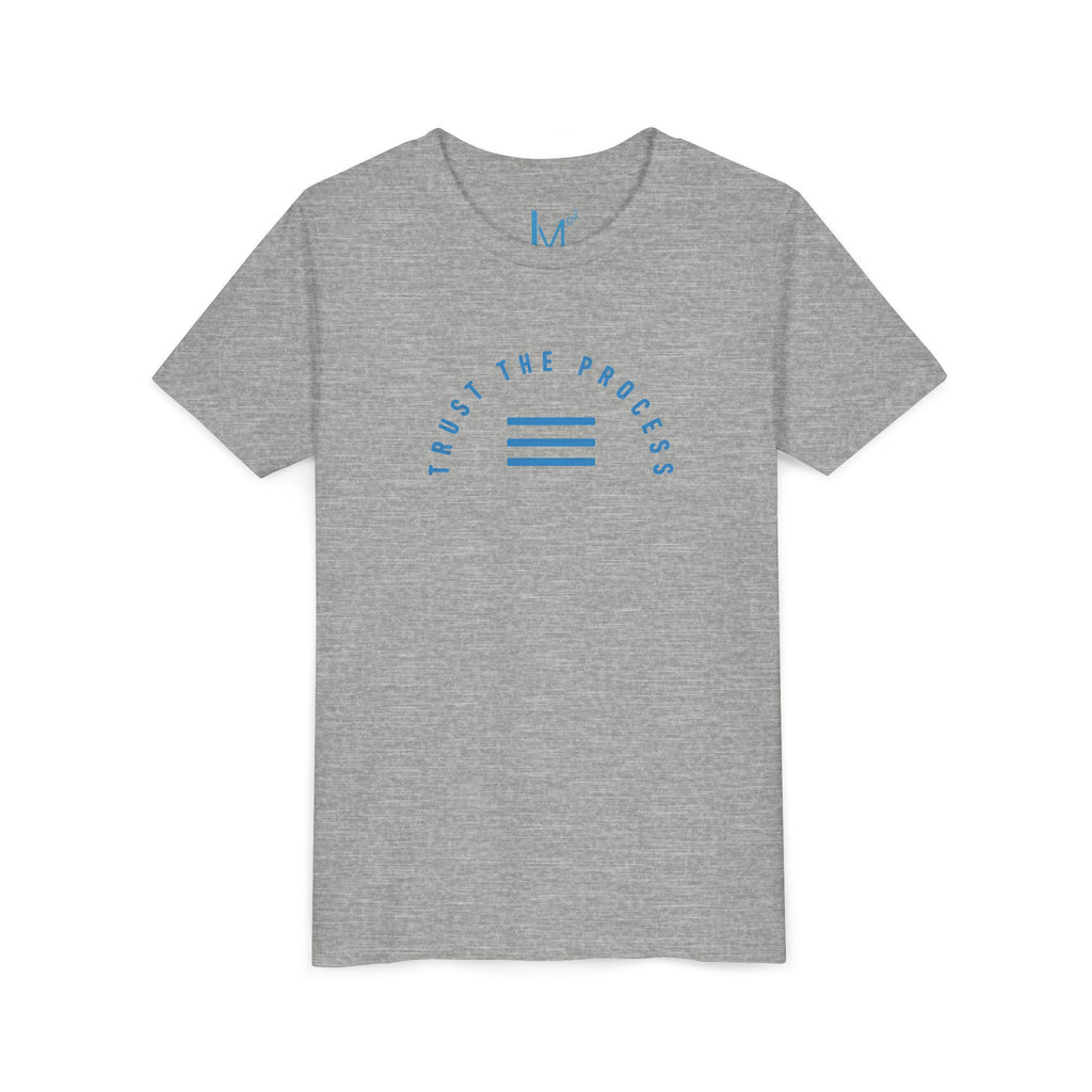 Youth Tee - "Trust the Process" Minimalist Blue Motivational Shirt