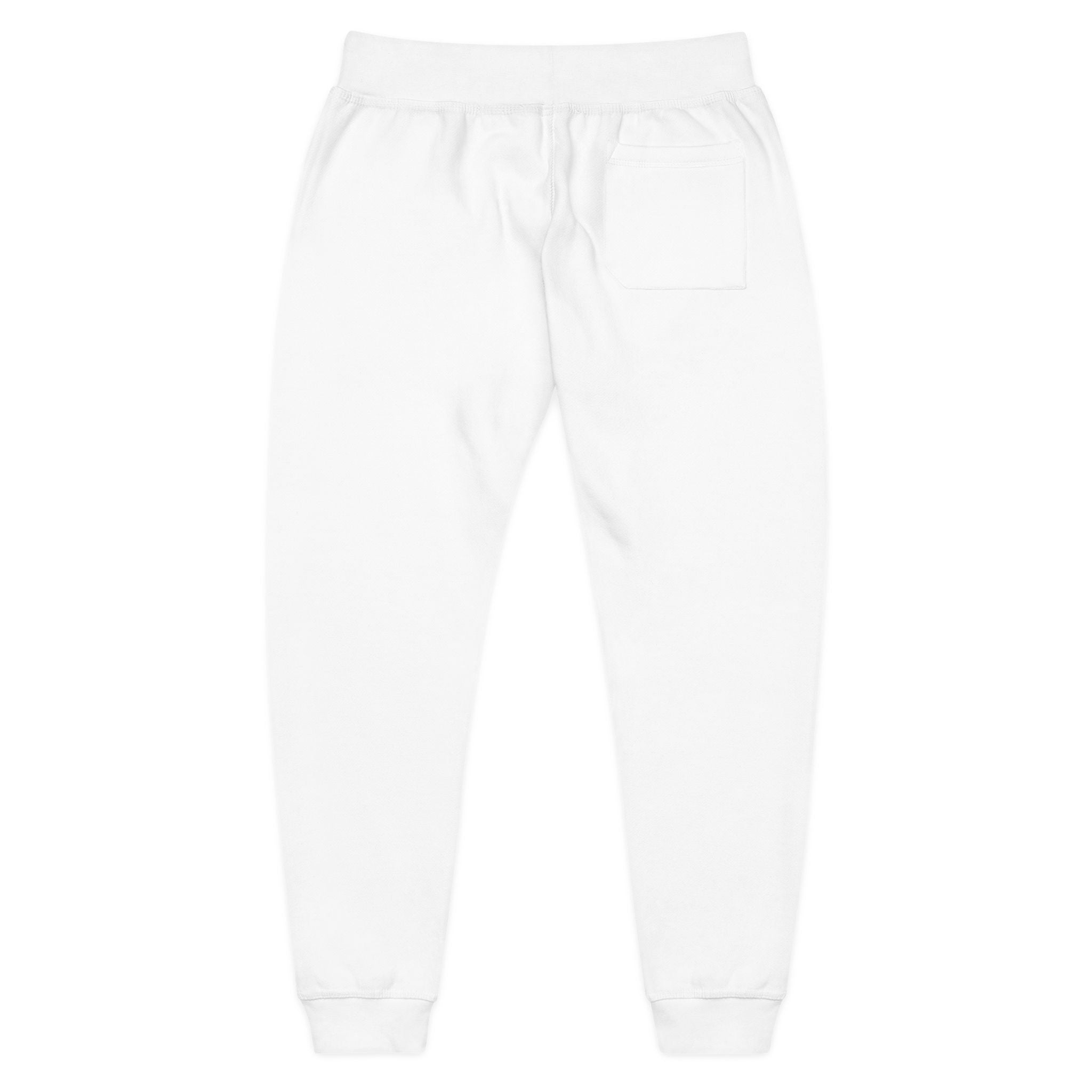 Embroidered 'M' Fleece Sweatpants – Cozy White Joggers