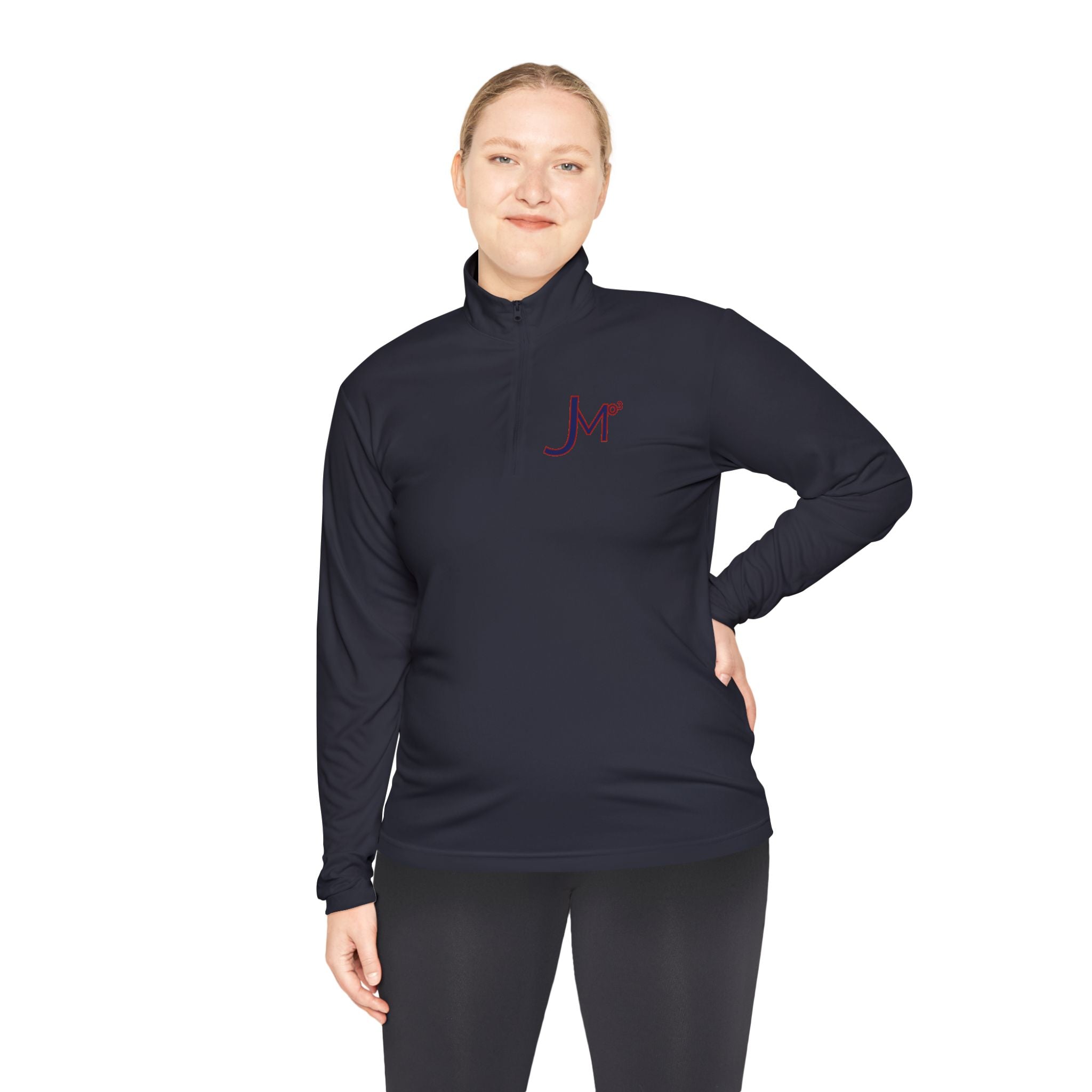 Quarter-Zip Pullover with Maroon 'Jr' Monogram – Casual Athletic Pullover