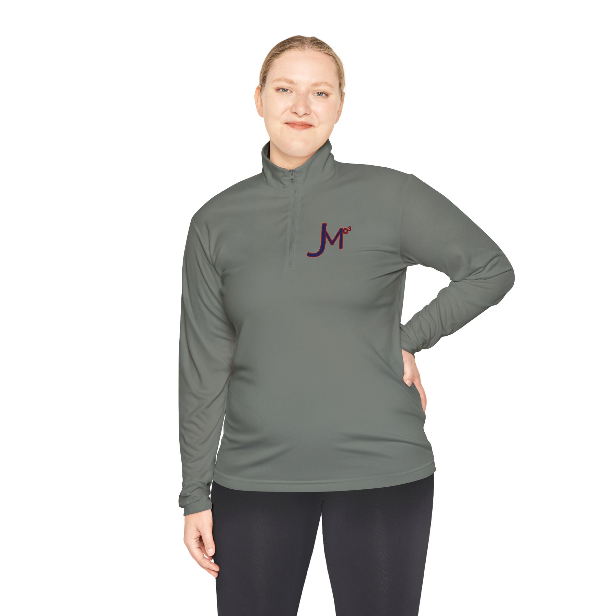 Quarter-Zip Pullover with Maroon 'Jr' Monogram – Casual Athletic Pullover