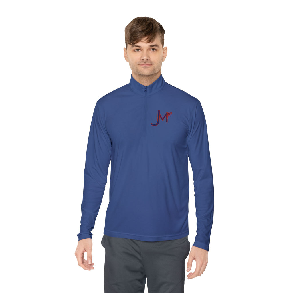 Quarter-Zip Pullover with Maroon 'Jr' Monogram – Casual Athletic Pullover