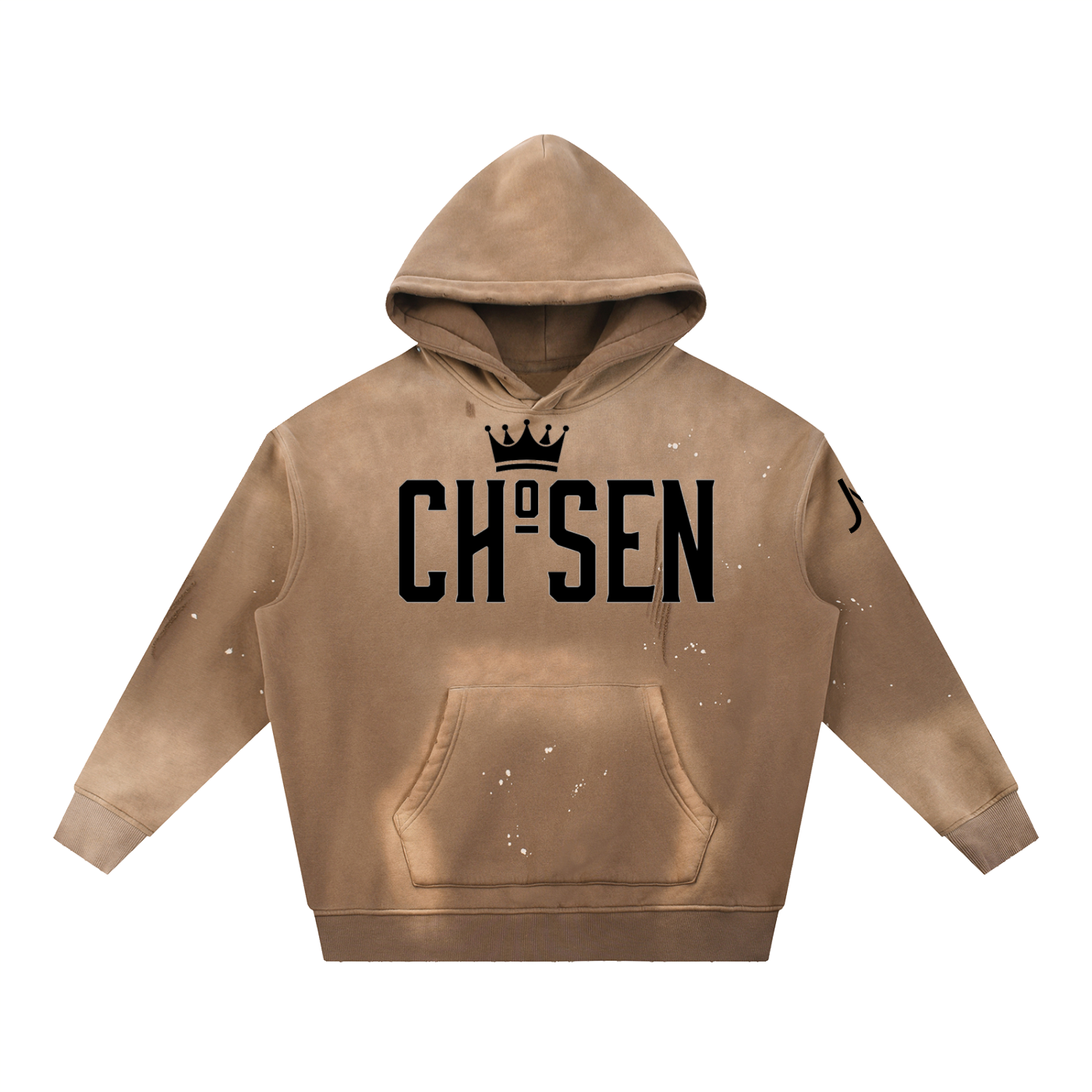 Vintage Washed Frayed Fleece Hoodie