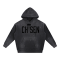 Vintage Washed Frayed Fleece Hoodie